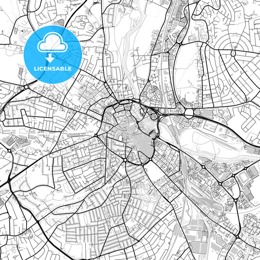 Downtown map of Derby, light