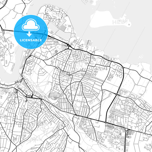 Downtown map of Gillingham, light