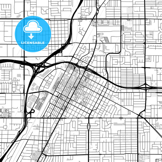 Downtown map of Las Vegas, light