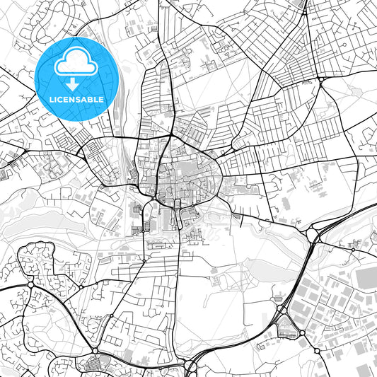 Downtown map of Northampton, light