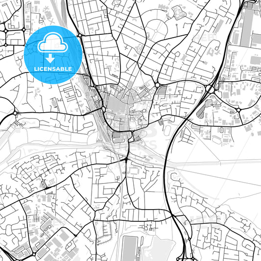 Downtown map of Peterborough, light