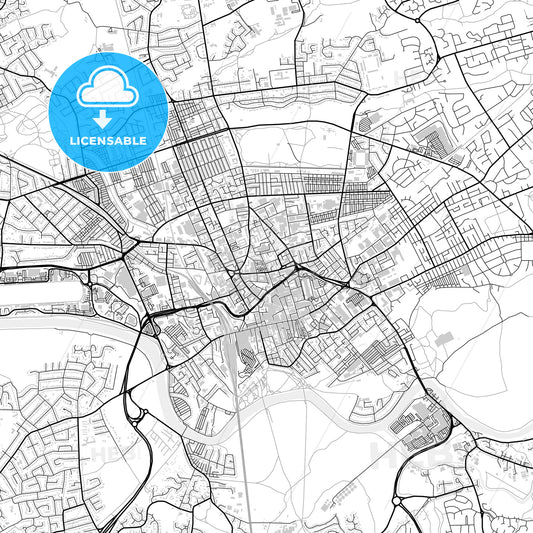 Downtown map of Preston, light