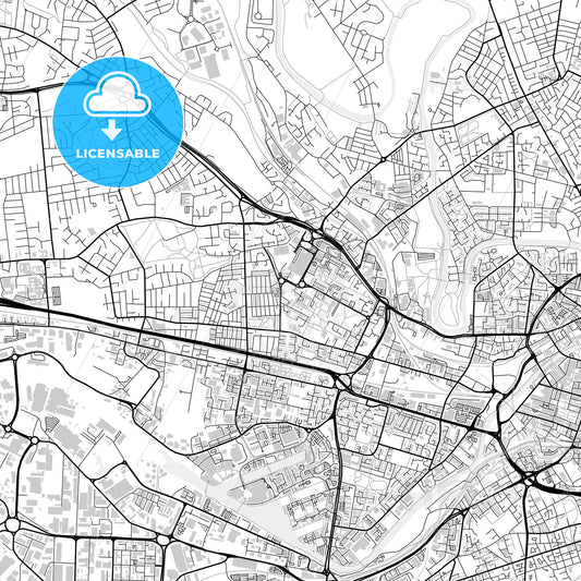 Downtown map of Salford, light