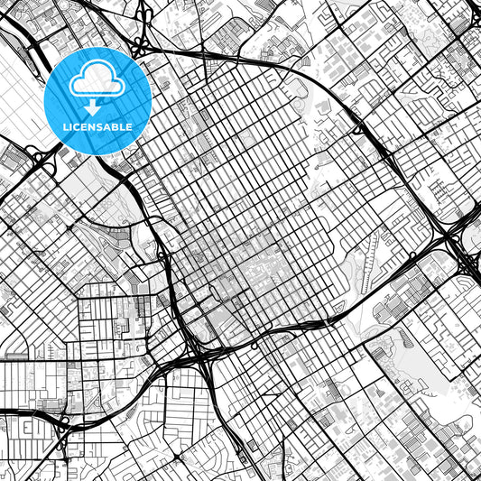 Downtown map of San Jose, light