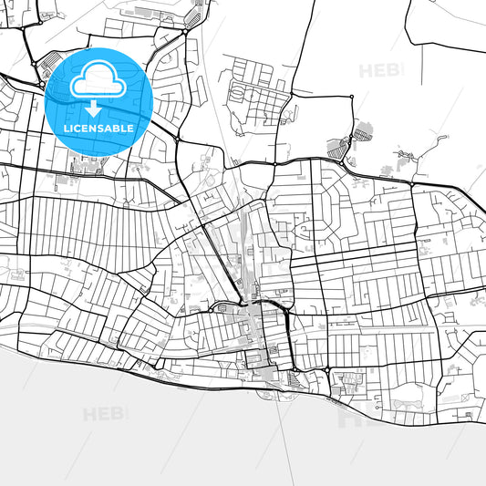 Downtown map of Southend-on-Sea, light