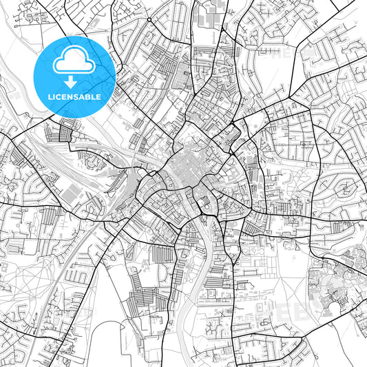 Downtown map of York, light