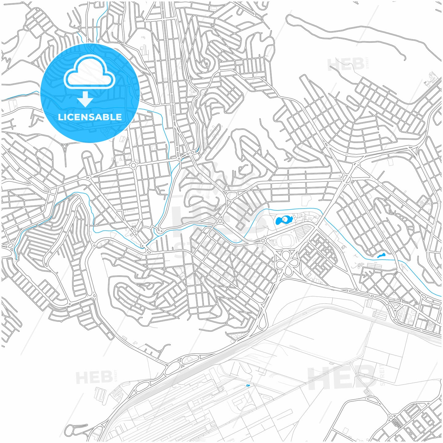 Ipatinga, Brazil, city map with high quality roads.