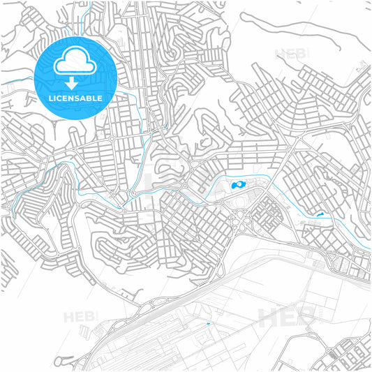 Ipatinga, Brazil, city map with high quality roads.