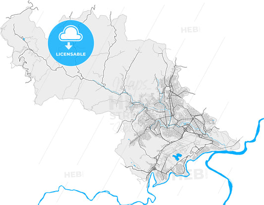 Ipatinga, Brazil, high quality vector map