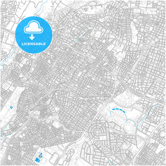 Irakleio, Attica, Greece, city map with high quality roads.