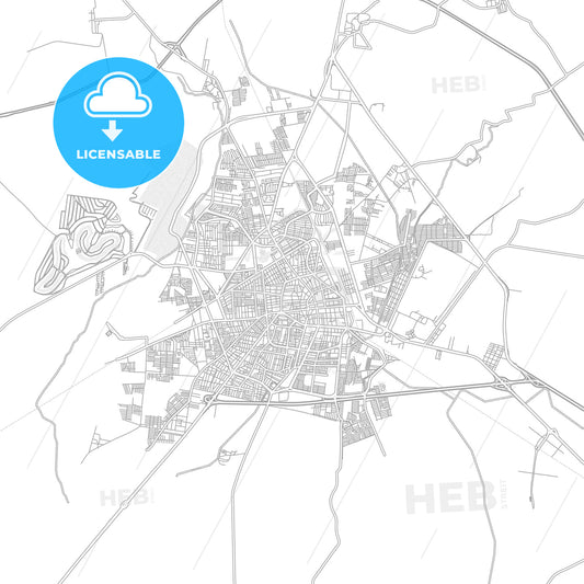 Irapuato, Guanajuato, Mexico, bright outlined vector map