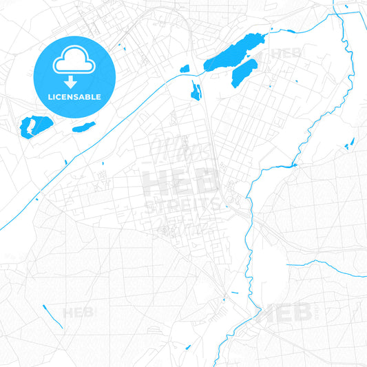 Irpin, Ukraine PDF vector map with water in focus