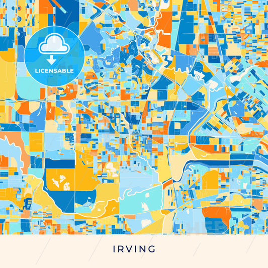 Irving colorful map poster template