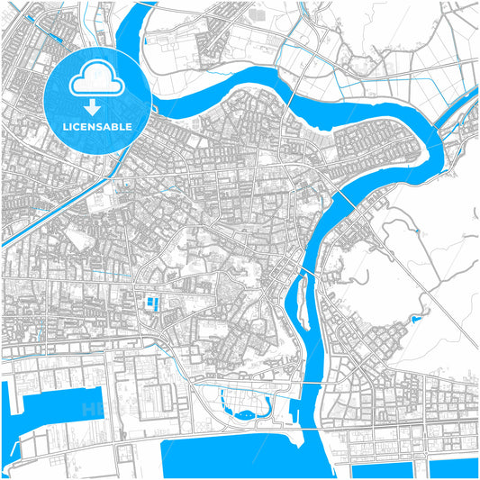 Ishinomaki, Miyagi, Japan, city map with high quality roads.