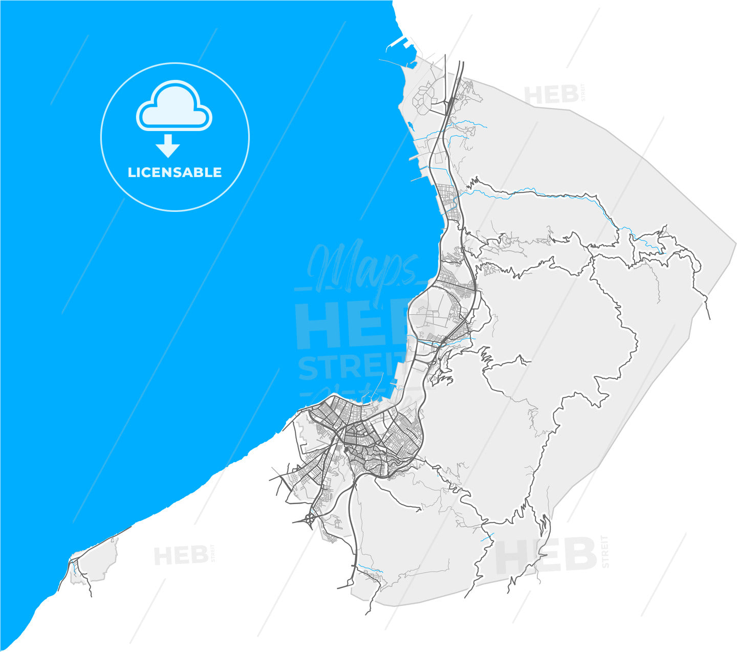 İskenderun, Hatay, Turkey, high quality vector map