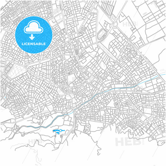 Isparta, Isparta, Turkey, city map with high quality roads.