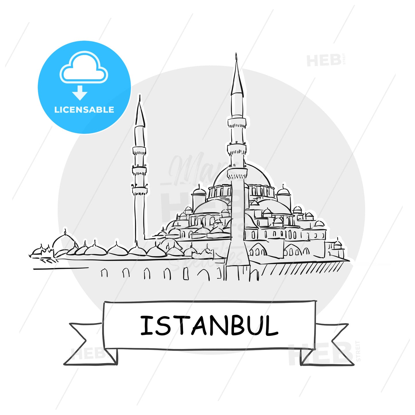 Istanbul Cityscape Vector Sign – instant download