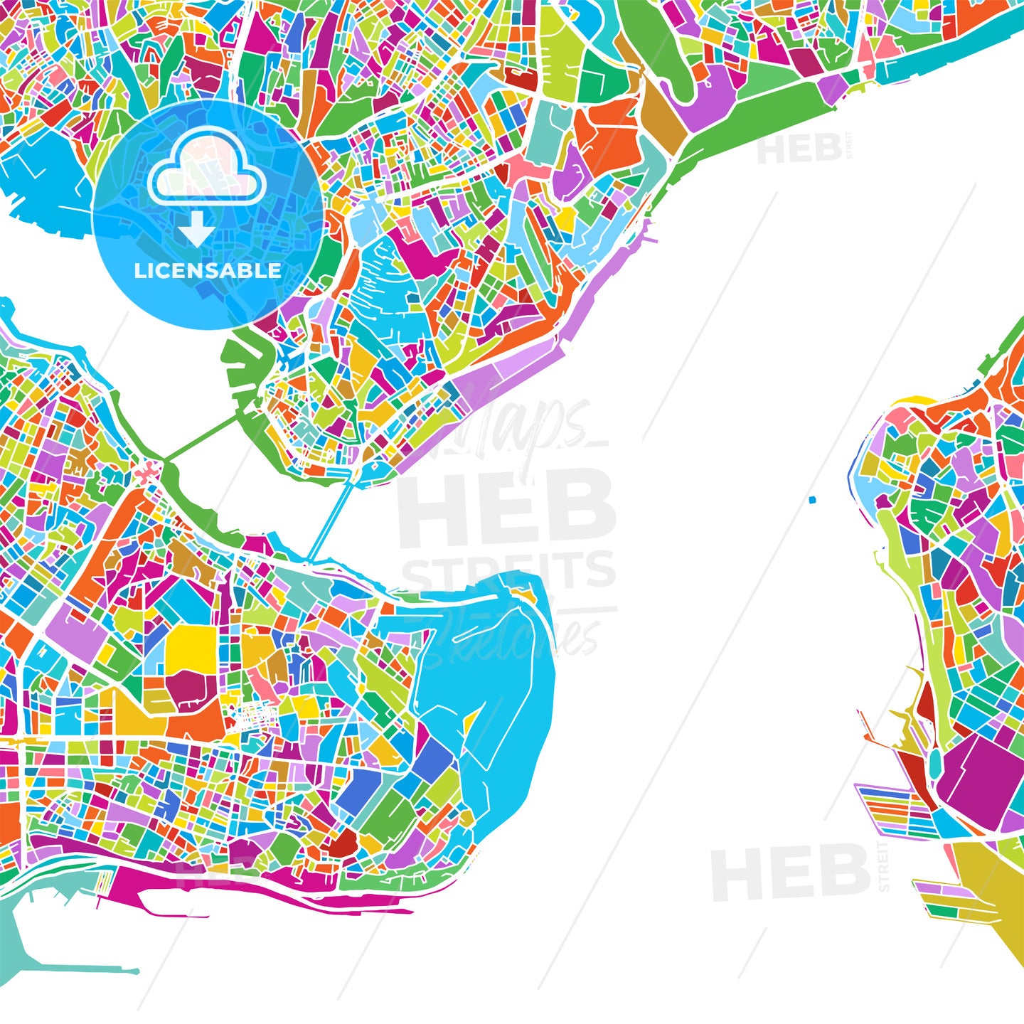 Istanbul Colorful Vector Map