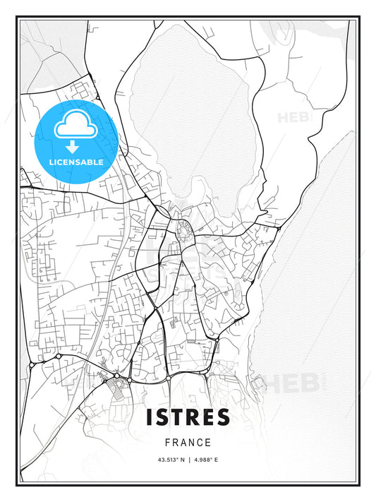 Istres, France, Modern Print Template in Various Formats - HEBSTREITS Sketches