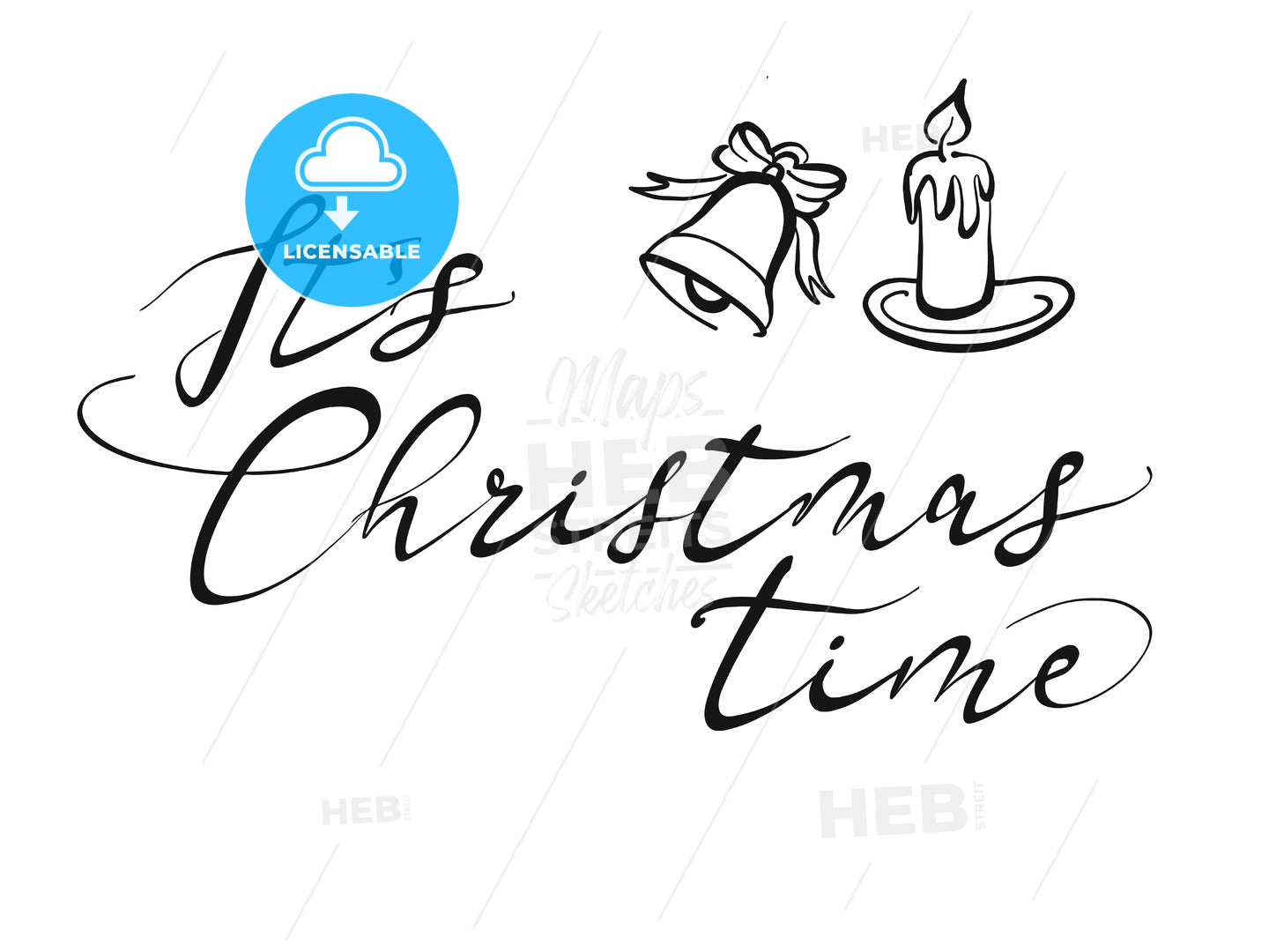 It's Christmas time lettering – instant download