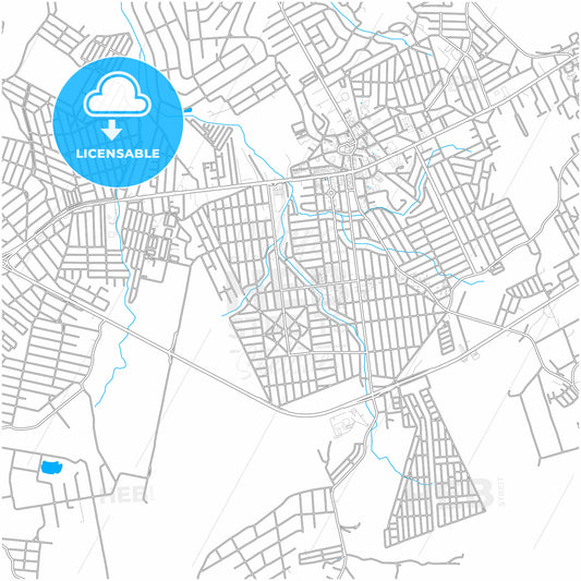 Itaborai, Brazil, city map with high quality roads.