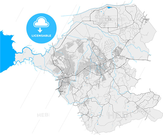 Itaborai, Brazil, high quality vector map