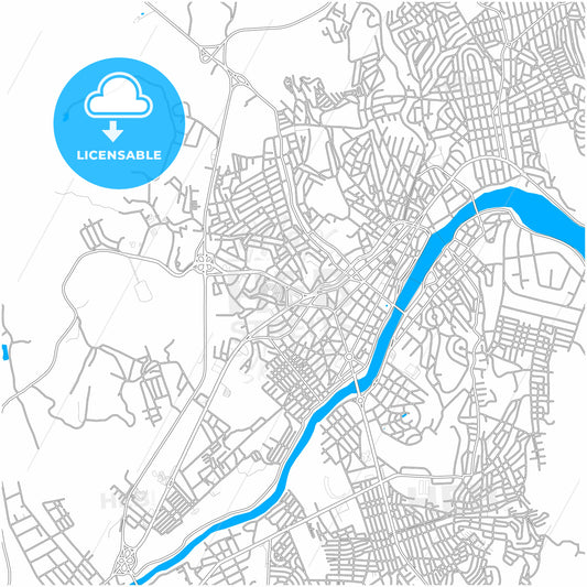 Itabuna, Brazil, city map with high quality roads.