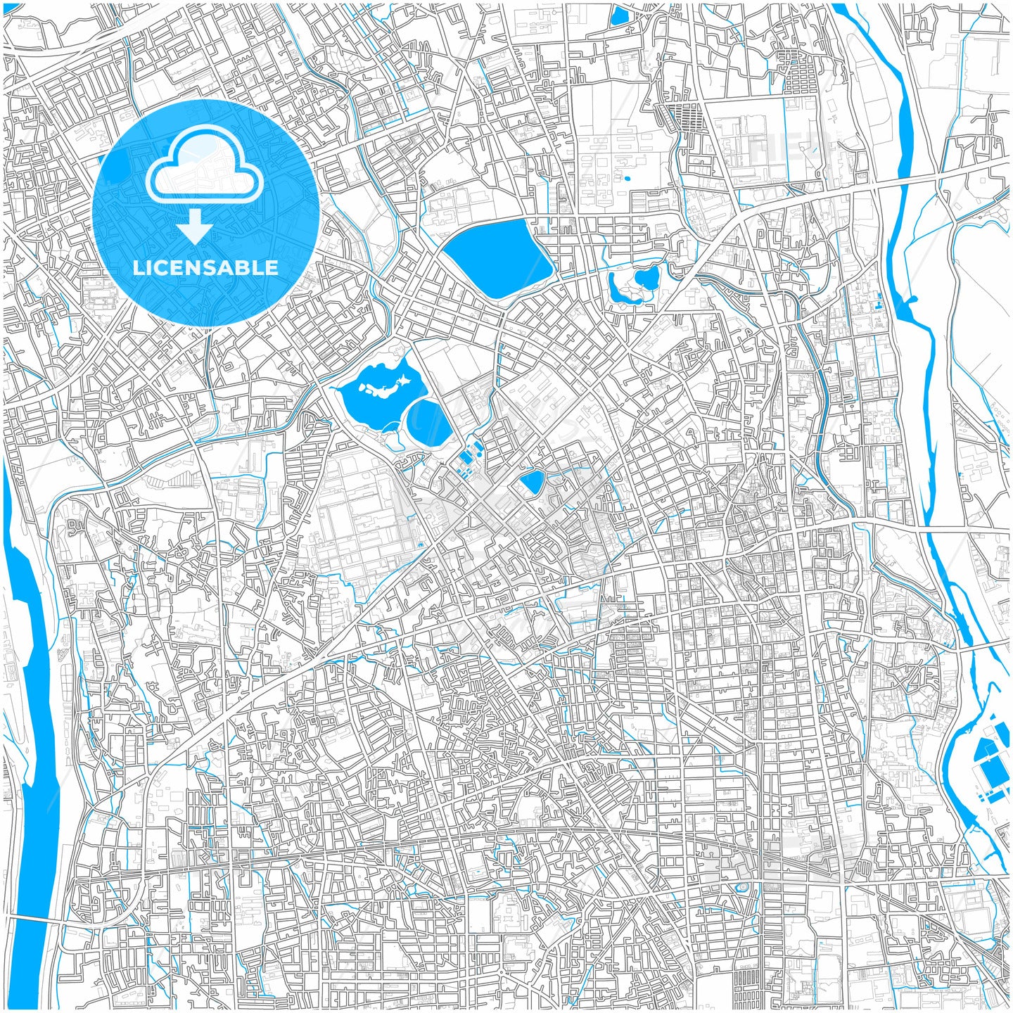 Itami, Hyōgo, Japan, city map with high quality roads.