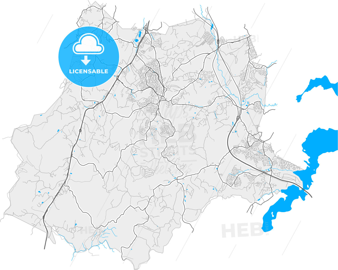 Itapecerica da Serra, Brazil, high quality vector map