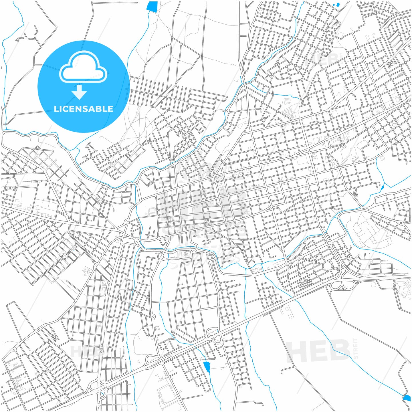 Itapetininga, Brazil, city map with high quality roads.