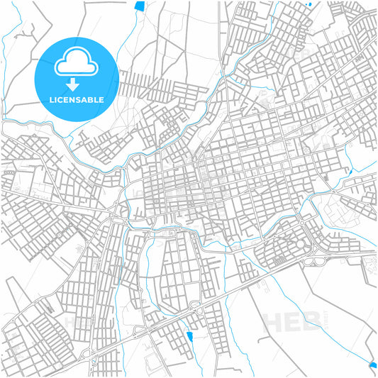 Itapetininga, Brazil, city map with high quality roads.