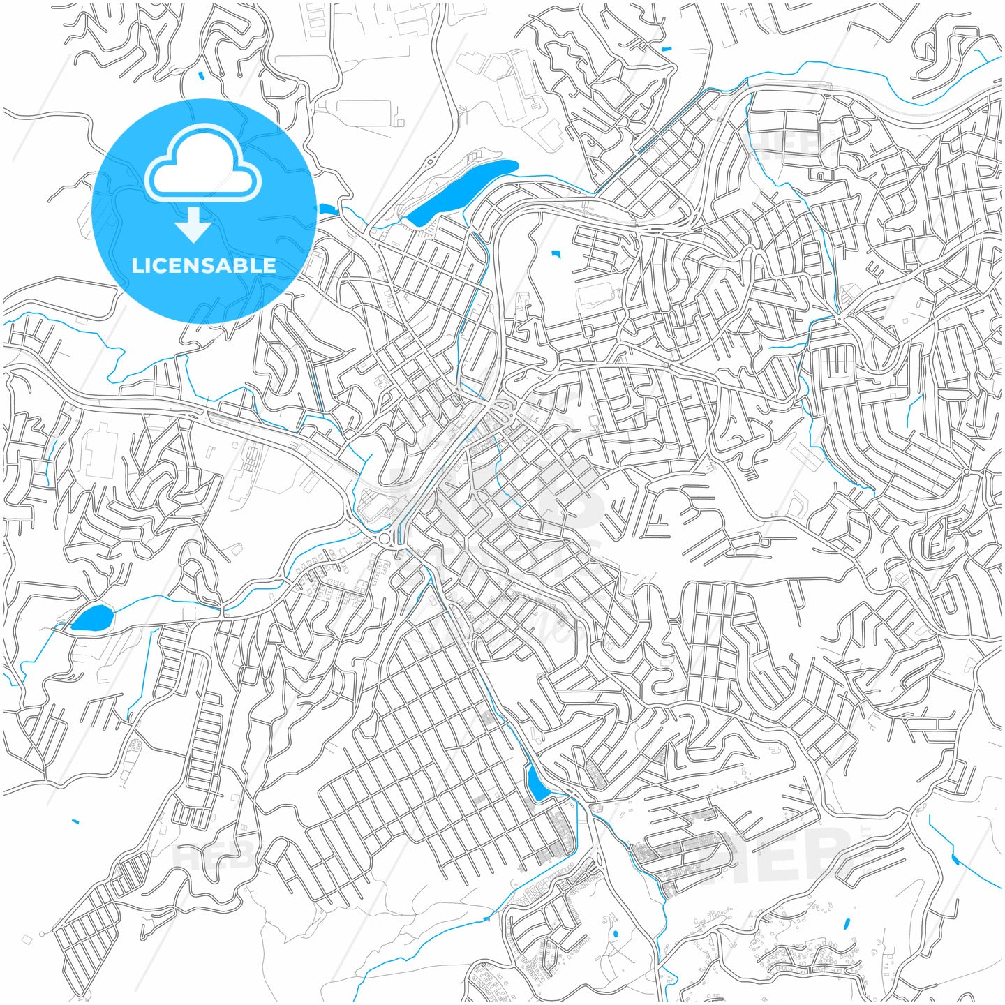 Itapevi, Brazil, city map with high quality roads.