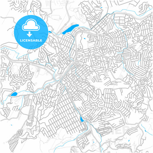 Itapevi, Brazil, city map with high quality roads.