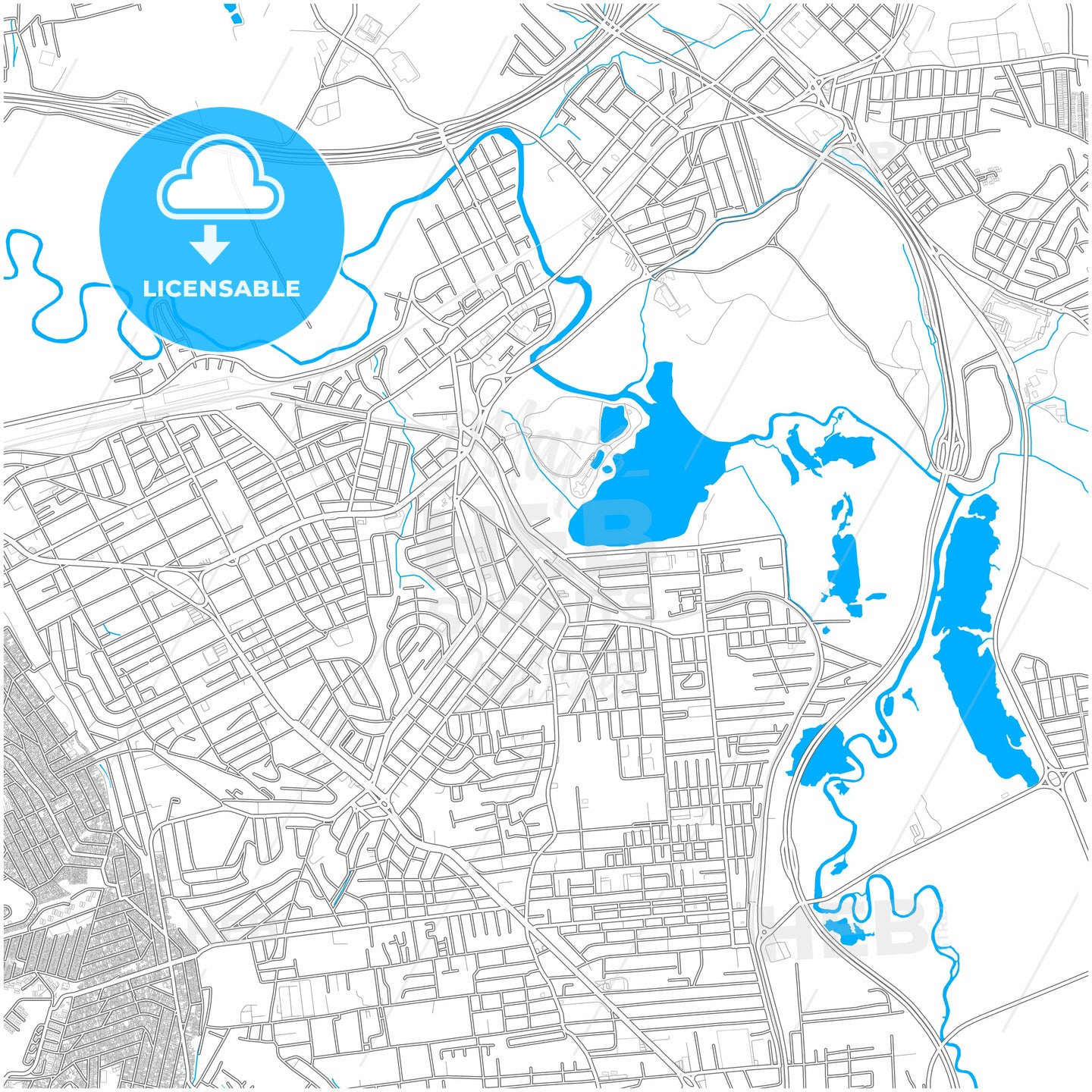 Itaquaquecetuba, Brazil, city map with high quality roads.