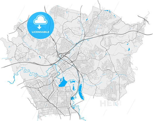 Itaquaquecetuba, Brazil, high quality vector map