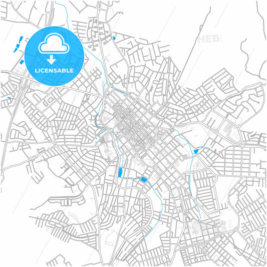 Itu, Brazil, city map with high quality roads.