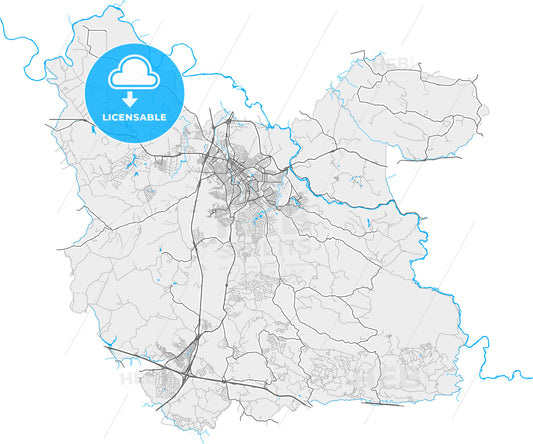 Itu, Brazil, high quality vector map