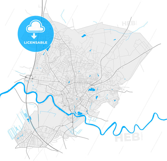 Itzehoe, Schleswig-Holstein, Germany, high quality vector map