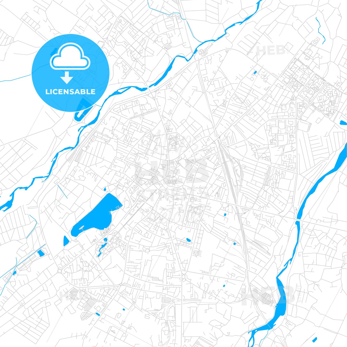 Ivano-Frankivsk, Ukraine bright two-toned vector map