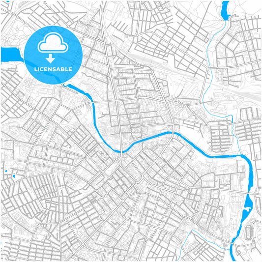 Ivanovo, Ivanovo Oblast, Russia, city map with high quality roads.