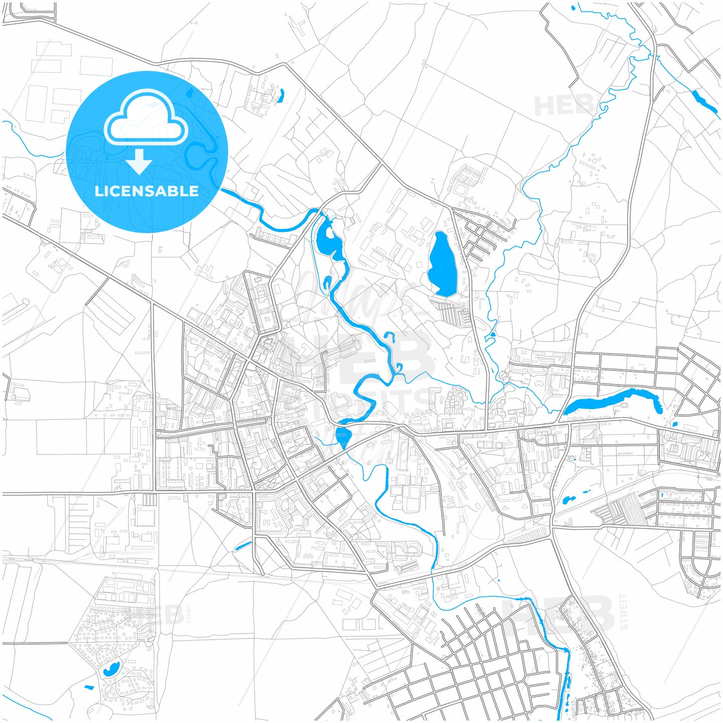 Ivanteyevka, Moscow Oblast, Russia, city map with high quality roads.