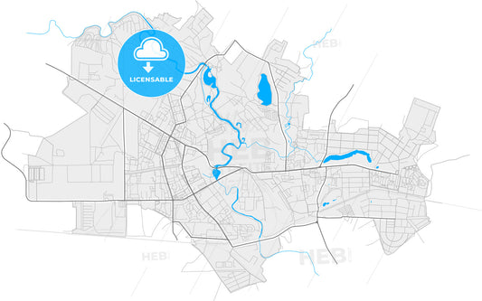 Ivanteyevka, Moscow Oblast, Russia, high quality vector map