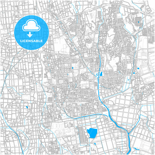 Iwata, Shizuoka, Japan, city map with high quality roads.