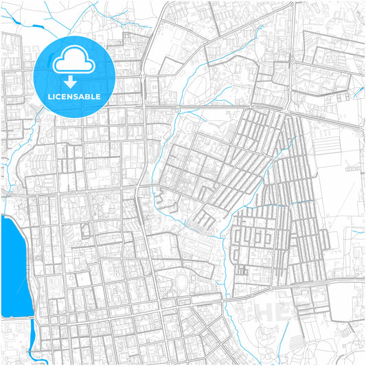 Izhevsk, Udmurt Republic, Russia, city map with high quality roads.