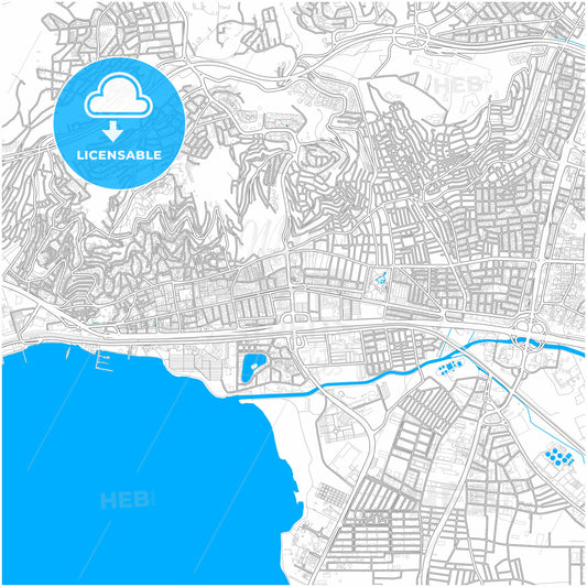 İzmit, Kocaeli, Turkey, city map with high quality roads.