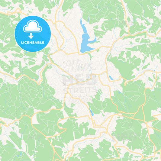 Jablonec nad Nisou, Czechia Vector Map - Classic Colors