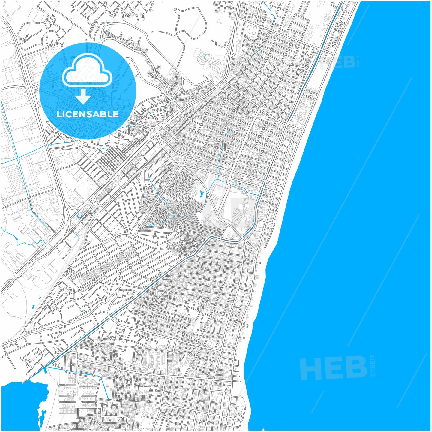 Jaboatao dos Guararapes, Brazil, city map with high quality roads.