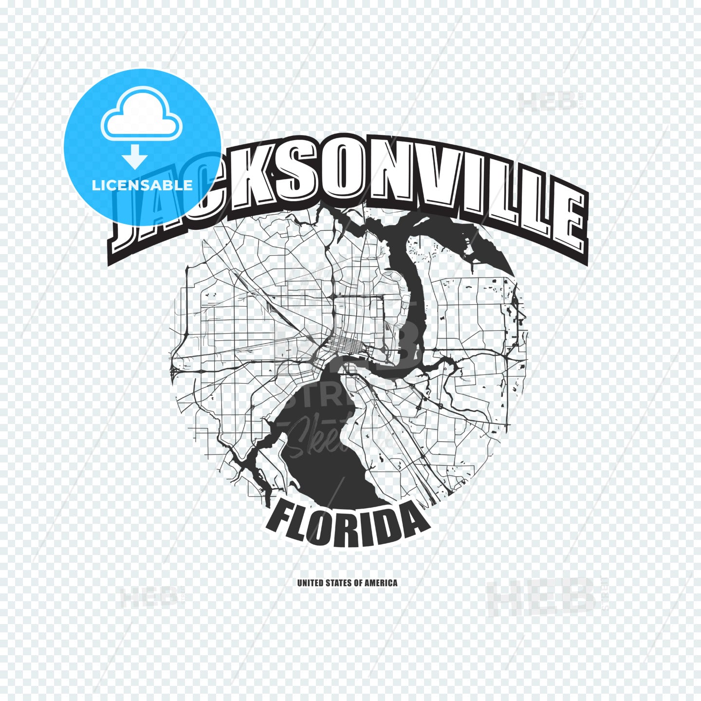 Jacksonville, Florida, logo artwork – instant download