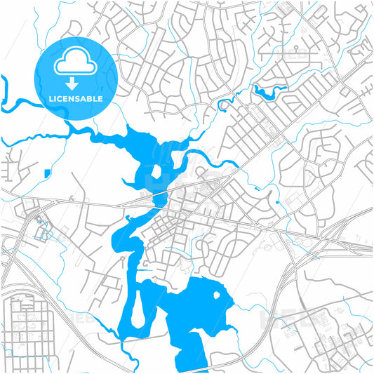 Jacksonville, North Carolina, United States, city map with high quality roads.