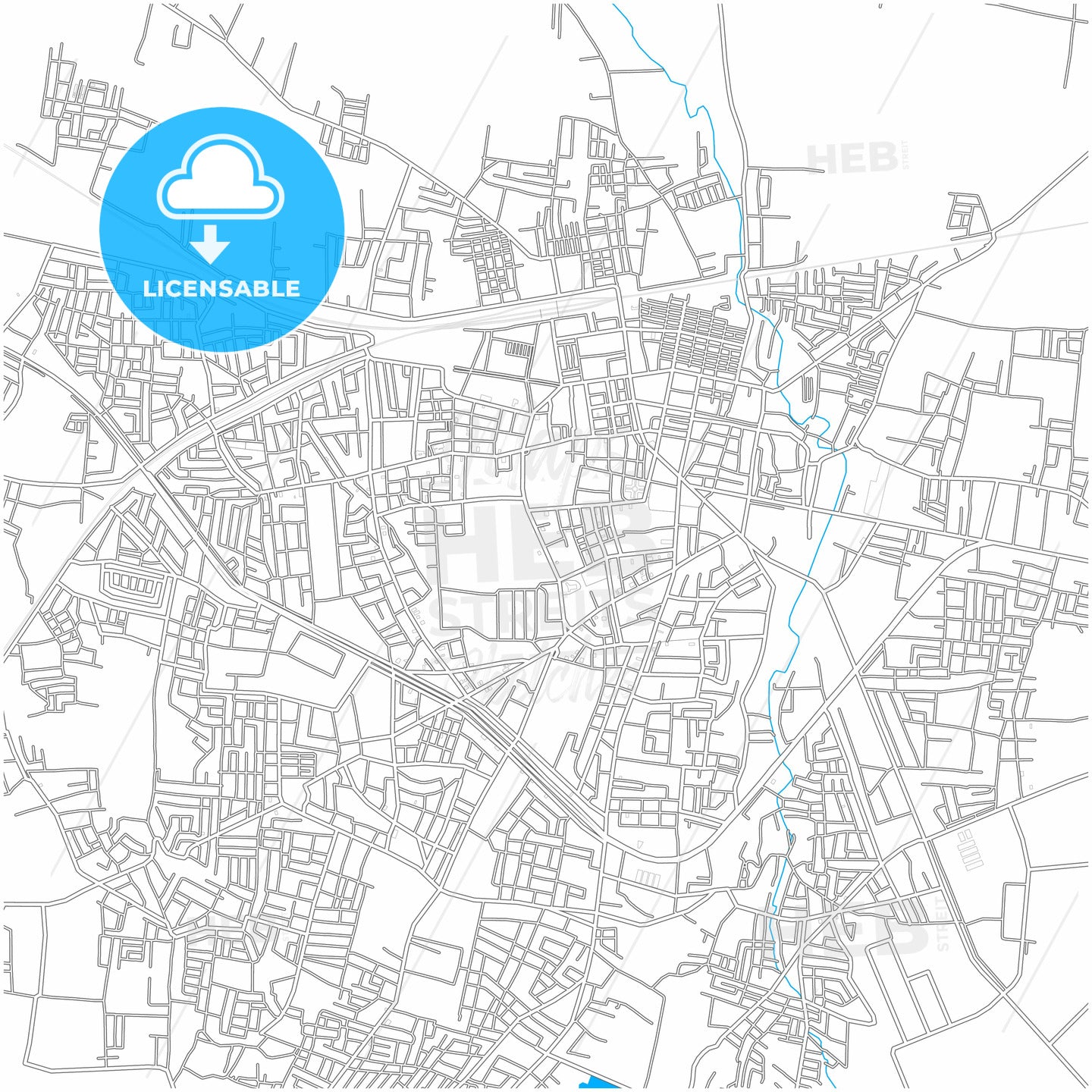 Jalgaon, Maharashtra, India, city map with high quality roads.